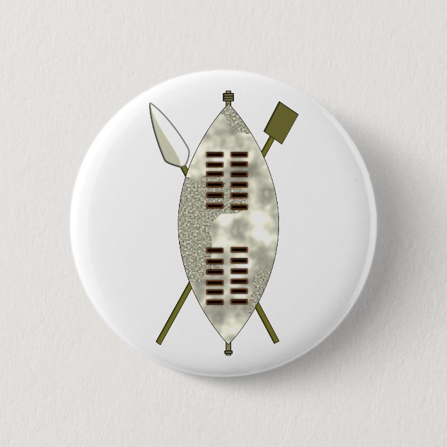 Zulu Schild buckler Button (Vorderseite)