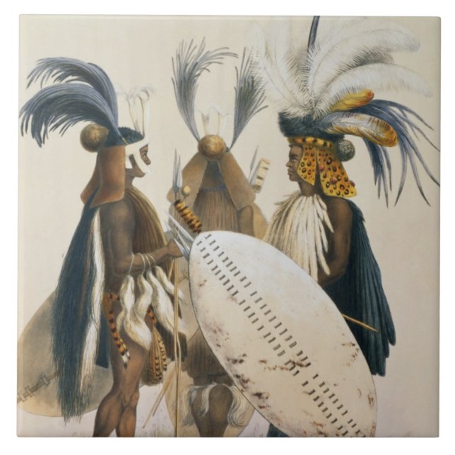 Zulu-Soldaten von König Pandas Army, überziehen 20 Fliese (Vorderseite)