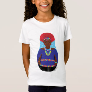 Zulu, südafrikanischer Matryoshka-Girls-T - Shirt