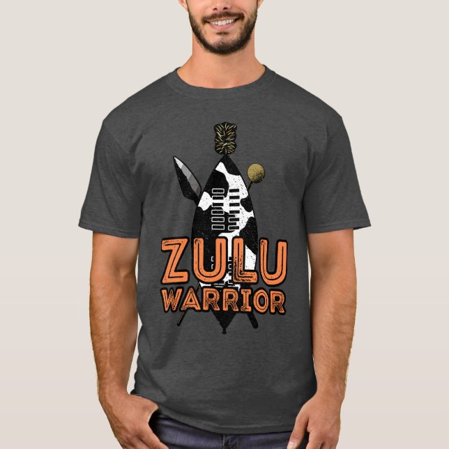 Zulu Warrior Shield Spear Knobkerrie Afrika  T-Shirt (Vorderseite)
