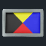 Zuluseeflagge Rechteckige Gürtelschnalle<br><div class="desc">Liebeseeflaggen. Eine andere Heftklammer für das adrette Newport,  RI Gang. Zulu ist der Name von einem von den Hunden meines guten Freunds ist so hier ein Tribut zum alten Mann:)</div>