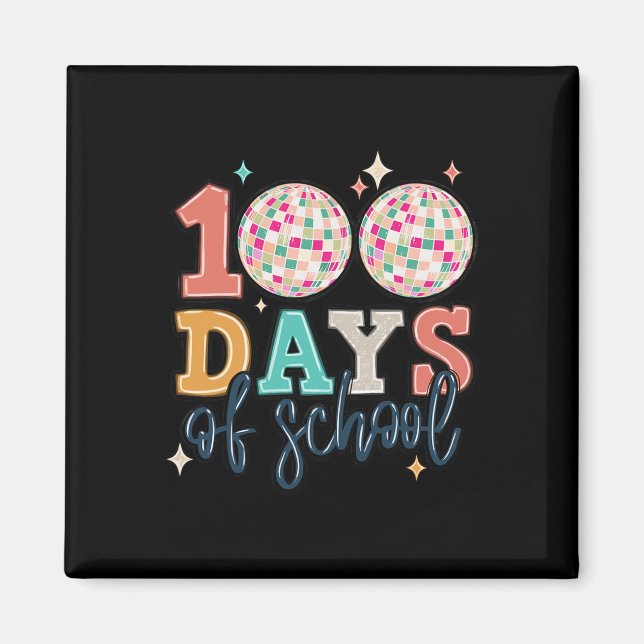 Zum 100. Schullehrer Groovy Disco Bal Magnet (Vorne)