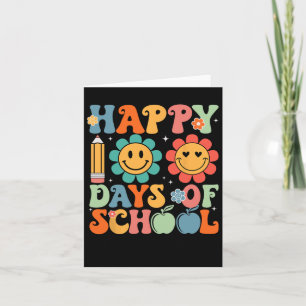 Zum 100. Schullehrer Kinder Retro Groov Karte