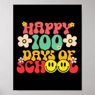 Zum 100. Schullehrer Kinder Retro Groov Poster