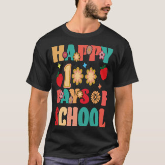 Zum 100. Schullehrer Kinder Retro Groov T-Shirt
