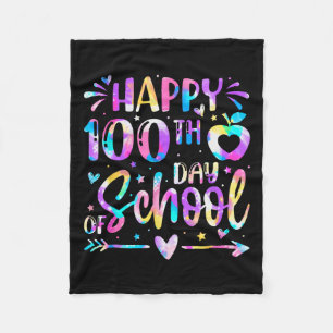 Zum 100. Schultag Gefärbte Krawatte Regenbogen 100 Fleecedecke
