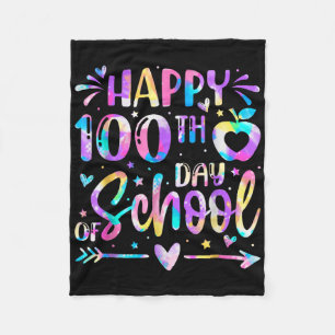 Zum 100. Schultag Gefärbte Krawatte Regenbogen 100 Fleecedecke