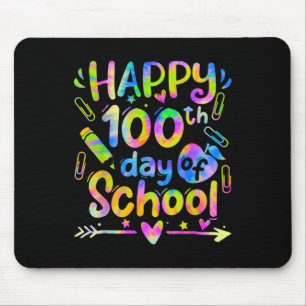 Zum 100. Schultag Gefärbte Krawatte Regenbogen 100 Mousepad