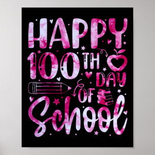 Zum 100. Schultag Gefärbte Krawatte Regenbogen 100 Poster
