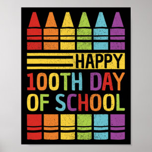 Zum 100. Schultag Mädchen Kinder 100 Tage Poster
