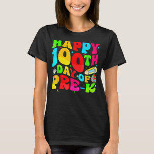 Zum 100. Schultag Retro Groovy 100 Tage pro T-Shirt