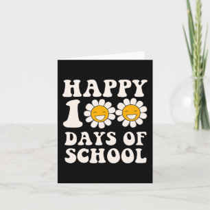 Zum 100. Schultag Retro Groovy Niedlich Graphi Karte