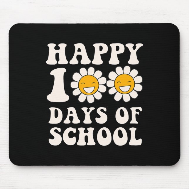 Zum 100. Schultag Retro Groovy Niedlich Graphi Mousepad (Vorne)