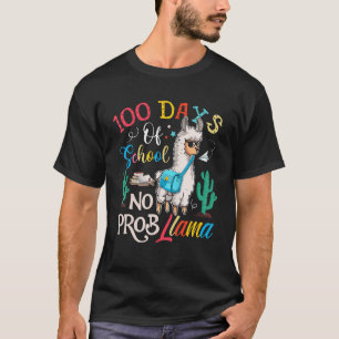 Zum 100. Schultag Shirt No Probllama Llama