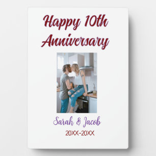 Zum 10. Jubiläum Foto Hochzeitspaar Name d Fotoplatte