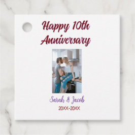 Zum 10. Jubiläum Foto Hochzeitspaar Name d Geschenkanhänger