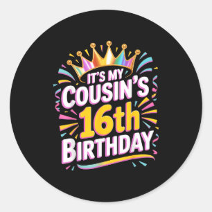Zum 16. Geburtstag meines Cousins Alles Gute zum 1 Runder Aufkleber