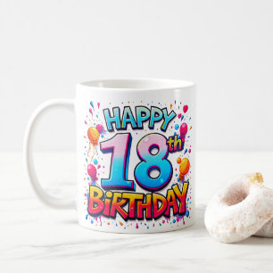 Zum 18. Geburtstag Debut Girl Quote Graffiti Kaffeetasse