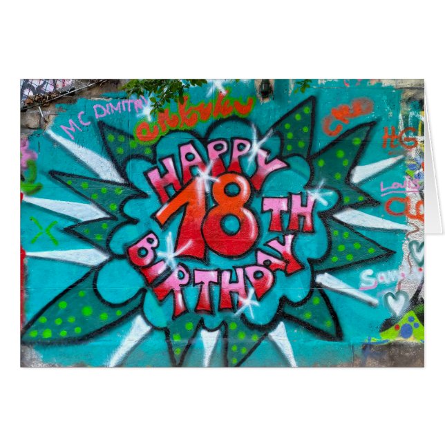 Zum 18. Geburtstag Graffiti (Vorderseite (Horizontal))