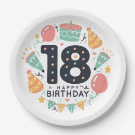 Zum 18. Geburtstag Pappteller
