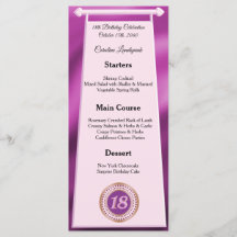 Zum 18. Geburtstag Pink Glitzer Foil Menu