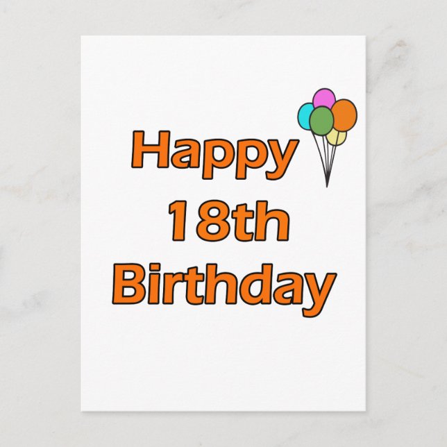 Zum 18. Geburtstag Postkarte (Vorderseite)