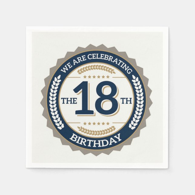 Zum 18. Geburtstag Serviette (Vorderseite)