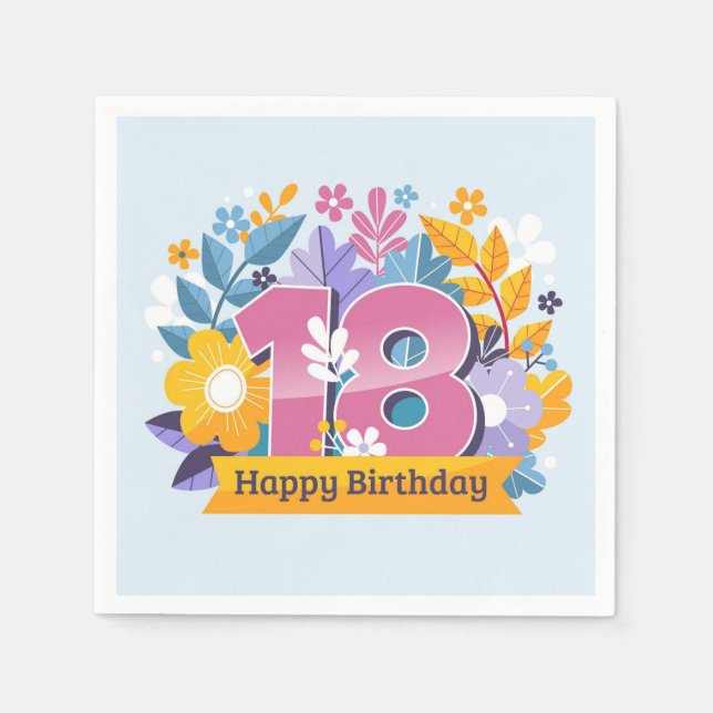 Zum 18. Geburtstag Serviette (Vorderseite)