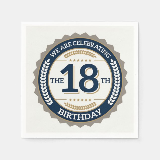 Zum 18. Geburtstag Serviette (Vorderseite)