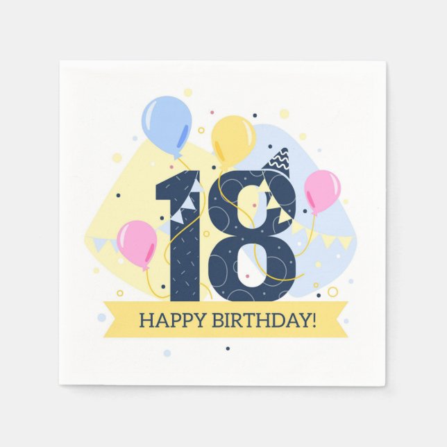 Zum 18. Geburtstag Serviette (Vorderseite)