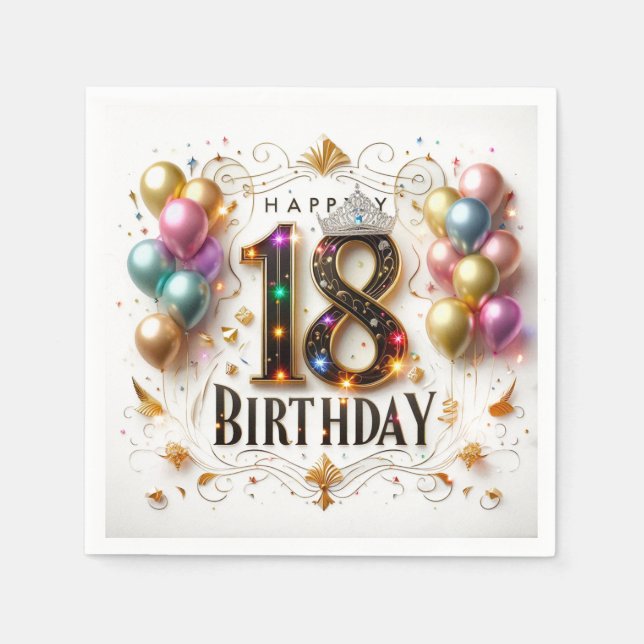 Zum 18. Geburtstag Serviette (Vorderseite)