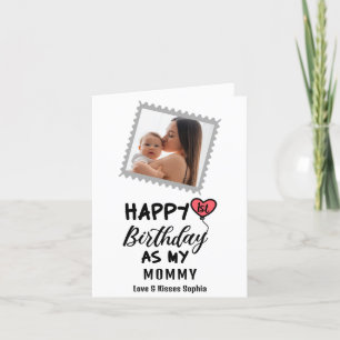 Zum 1. Geburtstag als Mommy Custom Foto Feiertagskarte