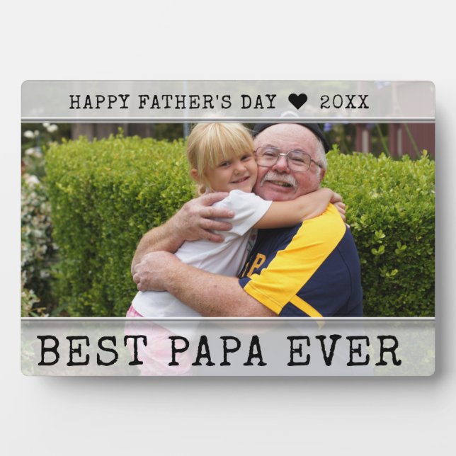 Zum 1. Geburtstag Bestes Papa-Foto Fotoplatte (Vorderseite)