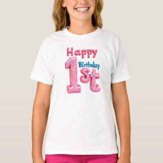 Zum 1. Geburtstag - farbenfrohe Feier Text T-Shirt