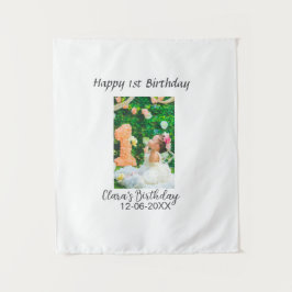 Zum 1. Geburtstag Foto schlicht und elegant Wandteppich