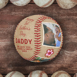Zum 1. Geburtstag Papa Keepake 3 Foto Baseball