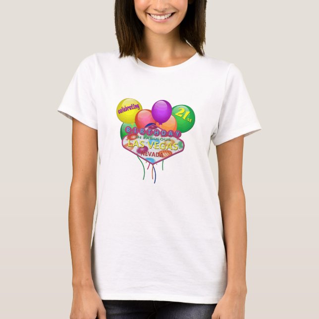 zum 21. Geburtstag in Las Vegas T - Shirt (Vorderseite)