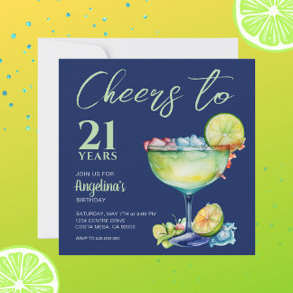 Zum 21. Geburtstag Margarita Einladung