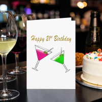 Zum 21. Geburtstag Martini Glas mit Oliven