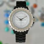 Zum 25. Hochzeitstag Armbanduhr<br><div class="desc">Geschenkuhr für Ehefrau an einem 25. Hochzeitstag. Besondere Uhr mit Einschreibung. 25. Hochzeitstag Geschenk. Watch hat eine Inschrift und die Meldung "Mit Liebe". Auch die Namen jedes Partners. Weiße Uhr.</div>