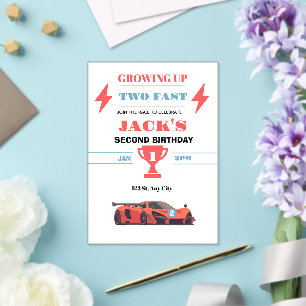 Zum 2. Geburtstag Einladung 'Growing Up Two Fast'