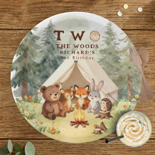 Zum 2. Geburtstag: Two the Woods Happy Camper Pappteller