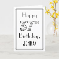 Zum 37. Geburtstag, Art-Déco-Stil mit Individuelle