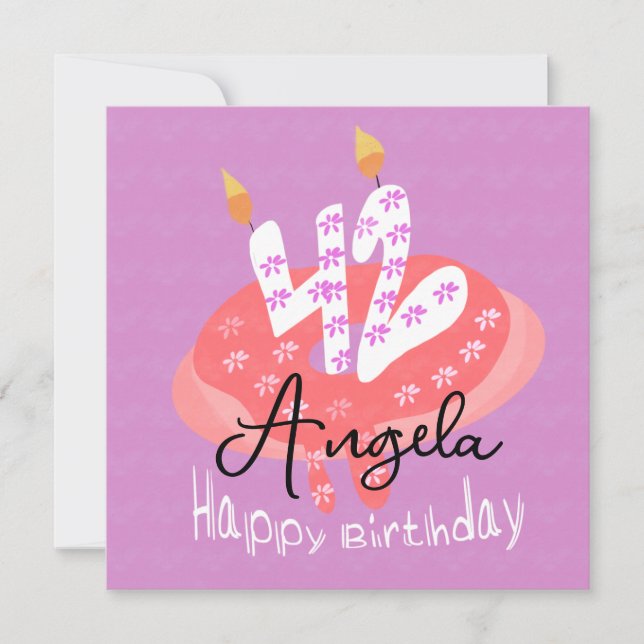 Zum 42. Geburtstag Donut Cake Karte (Vorderseite)