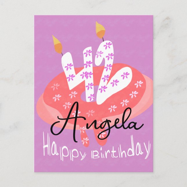 Zum 42. Geburtstag Donut Cake Postkarte (Vorderseite)