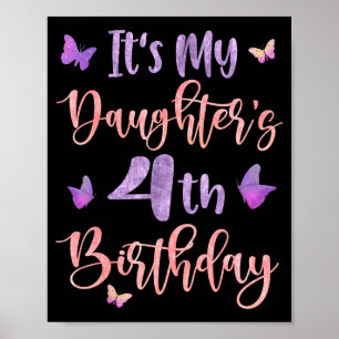 Zum 4. Geburtstag meiner Tochter Schmetterling Glü Poster