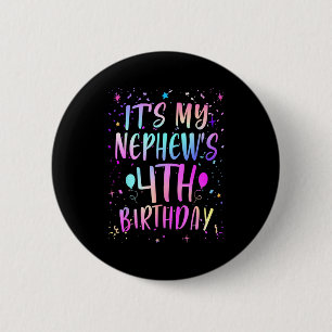 Zum 4. Geburtstag meines Neffen Bunt Fröhliche 4 J Button