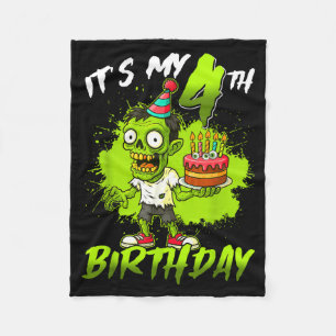 Zum 4. Geburtstag Zombie 4 Jahre alt Frohe Hallo Fleecedecke