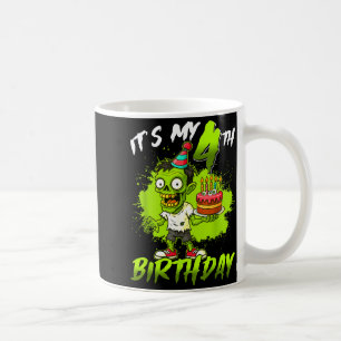 Zum 4. Geburtstag Zombie 4 Jahre alt Frohe Hallo Kaffeetasse