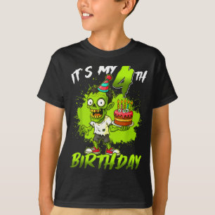 Zum 4. Geburtstag Zombie 4 Jahre alt Frohe Hallo T-Shirt